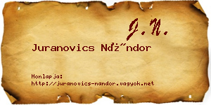 Juranovics Nándor névjegykártya
